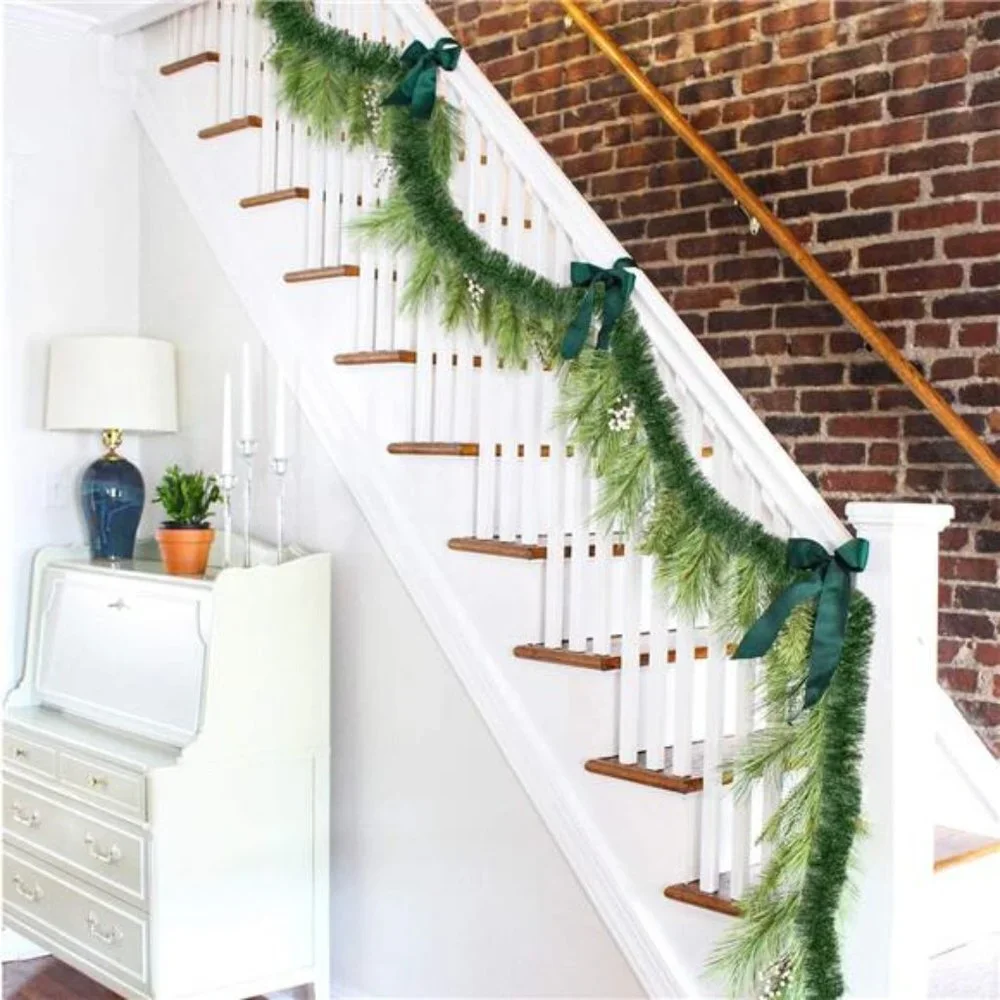 33 Foot Christmas Garland, Artificial Pine Garland Artificial Green Greenery